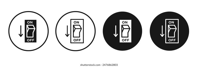 Light switch off line vector icon set.