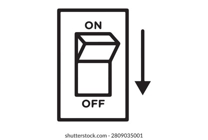Light Switch Off Symbol – Simple Electrical Switch Vector Pictogram Isolated on White Background