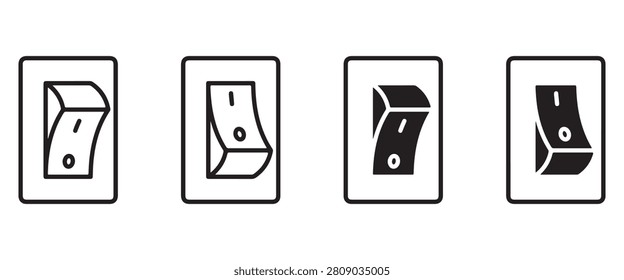 Light Switch Off Symbol – Simple Electrical Switch Vector Pictogram Isolated on White Background
