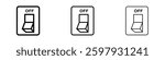 Light switch off thin line vector icon set.