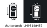 Light switch off vector icon set in solid style.