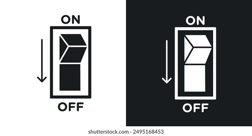 Light switch off vector icon set in solid style.