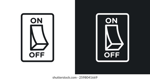 Light switch off vector icon set in black and white color.