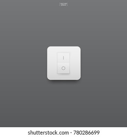 Light switch on gray background. Vector illustration.