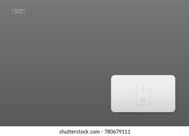 Light switch on gray background. Vector illustration.