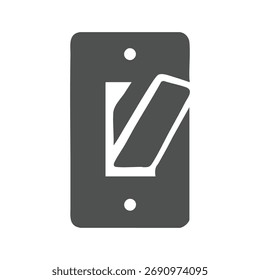 Interruptor de luz en el ícono – Vector de silueta sobre fondo blanco
