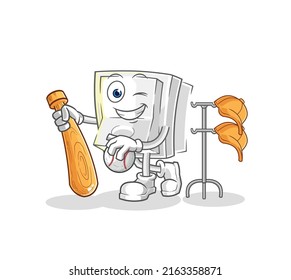 the light switch playing baseball mascot. cartoon vector