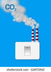 Light Switch Produce Carbondioxide Gas from Chimney Vector