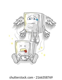 the light switch spirit leaves the body mascot. cartoon vector