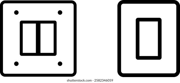 Light Switch Vector Icon Set – Electrical and Home Control Design Elements