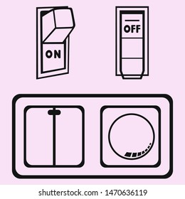Light switch vector silhouette isolated