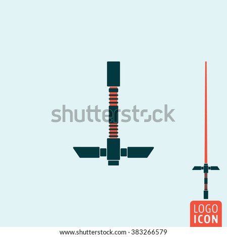 Light sword icon.Saber from wars of future icon isolated, weapon futuristic symbol minimal design. Vector illustration
