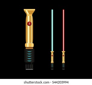 Light swords. Flat style vector design.