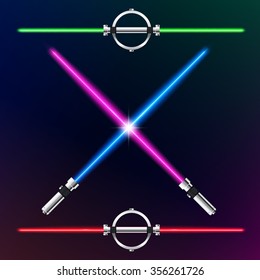 Light swords futuristic. Vector set illustration