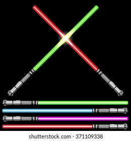 Light swords futuristic. Vector set illustration
