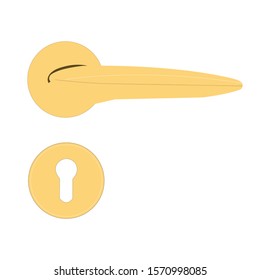 A Light Tan Colored Door Handle And Key Slot
