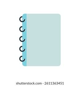 Light Teal Spiral-Bound Notebook, A simple, light teal-colored spiral-bound notebook, perfect for taking notes or jotting down ideas.