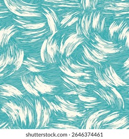Light teal and white brush strokes, on linen fabric print pattern, cotton, silk, vector illustration, doodle summer, kids and baby designs for print fabric.