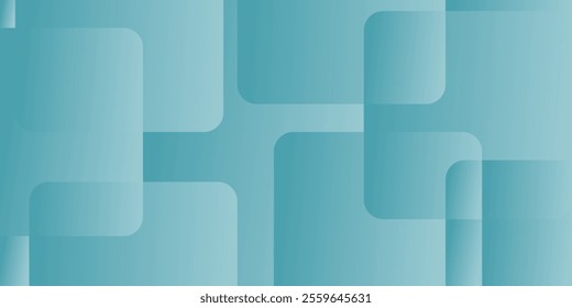 Light teal-colored overlapping squares. Abstract blue background with geometric square patterns for modern digital design and technology themes
