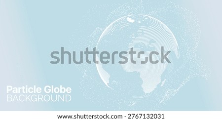 Light tech illustration with particle globe and white particle structure