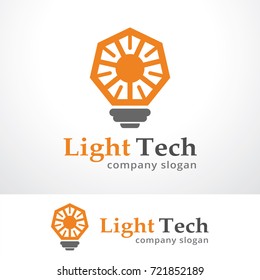 Light Technology Logo Template Design Vector, Emblem, Design Concept, Creative Symbol, Icon
