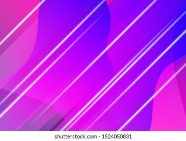 Light Template for Cover, Poster, Banner, Greeting Card. Minimal Cover Layout. Modern Digital Pattern with Fluid Shapes. Creative Neon Pink, Blue, Violet Background. Abstract Bubbles in Memphis Style.