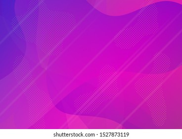 Light Template for Cover, Poster, Banner, Greeting Card. Creative Neon Pink, Blue, Violet Background. Minimal Cover Layout. Abstract Bubbles and Dots. Modern Digital Pattern with Fluid Shapes.