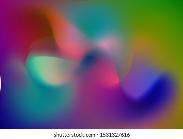 Light Template for Cover, Poster, Banner, Greeting Card. Minimal Watercolor Layout. Modern Digital Pattern with Fluid Shapes. Creative Neon Pink, Blue, Violet Background. Abstract Curves and Lines.