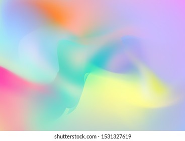 Light Template for Cover, Poster, Banner, Greeting Card. Minimal Watercolor Layout. Creative Neon Pink, Blue, Violet Background. Abstract Curves and Lines. Modern Digital Pattern with Fluid Shapes.