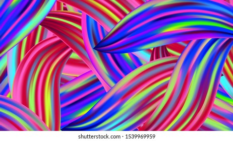 Light Template for Cover, Poster, Banner, Greeting Card. Abstract Realistic Modern Digital Pattern with Rainbow Brush Strokes. Creative Neon Pink, Blue, Violet Background. Minimal Watercolor Layout.