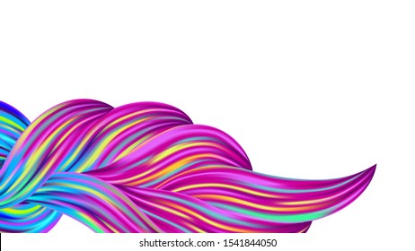 Light Template for Cover, Poster, Banner, Greeting Card. Abstract Realistic Minimal Watercolor Layout. Creative Neon Pink, Blue, Violet Background. Modern Digital Pattern with Rainbow Brush Strokes.