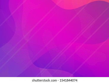 Light Template for Cover, Poster, Banner, Greeting Card. Creative Neon Pink, Blue, Violet Background. Minimal Cover Layout. Modern Digital Pattern with Fluid Shapes. Abstract Bubbles and Dots.