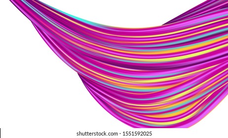 Light Template for Cover, Poster, Banner, Greeting Card. Minimal Watercolor Layout. Abstract Realistic Creative Neon Pink, Blue, Violet Background. Modern Digital Pattern with Rainbow Brush Strokes.