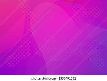 Light Template for Cover, Poster, Banner, Greeting Card. Minimal Cover Layout. Modern Digital Pattern with Fluid Shapes. Creative Neon Pink, Blue, Violet Background. Abstract Bubbles and Dots.