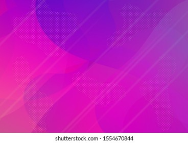 Light Template for Cover, Poster, Banner, Greeting Card. Abstract Bubbles and Dots. Minimal Cover Layout. Creative Neon Pink, Blue, Violet Background. Modern Digital Pattern with Fluid Shapes.