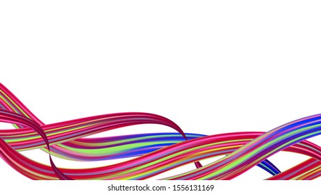 Light Template for Cover, Poster, Banner, Greeting Card. Minimal Watercolor Layout. Creative Neon Pink, Blue, Violet Background. Abstract Realistic Modern Digital Pattern with Rainbow Brush Strokes.