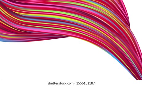 Light Template for Cover, Poster, Banner, Greeting Card. Creative Neon Pink, Blue, Violet Background. Modern Digital Pattern with Rainbow Brush Strokes. Abstract Realistic Minimal Watercolor Layout.