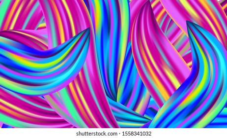 Light Template for Cover, Poster, Banner, Greeting Card. Abstract Realistic Modern Digital Pattern with Rainbow Brush Strokes. Creative Neon Pink, Blue, Violet Background. Minimal Watercolor Layout.