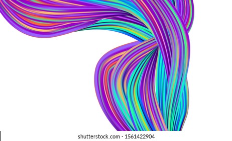Light Template for Cover, Poster, Banner, Greeting Card. Creative Neon Pink, Blue, Violet Background. Modern Digital Pattern with Rainbow Brush Strokes. Minimal Watercolor Layout. Abstract Realistic