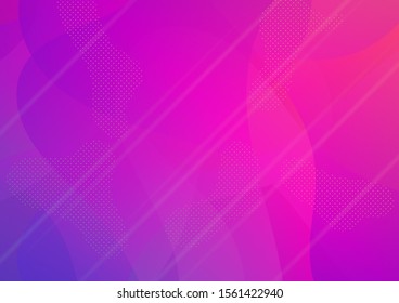 Light Template for Cover, Poster, Banner, Greeting Card. Minimal Cover Layout. Creative Neon Pink, Blue, Violet Background. Abstract Bubbles in Memphis Style. Modern Digital Pattern with Fluid Shapes.