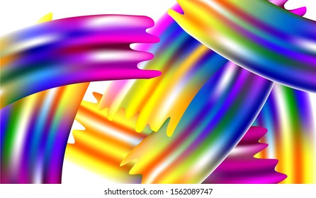 Light Template for Cover, Poster, Banner, Greeting Card. Modern Digital Pattern with Rainbow Brush Strokes. Abstract Realistic Minimal Watercolor Layout. Creative Neon Pink, Blue, Violet Background.