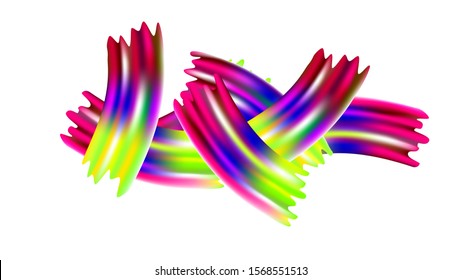 Light Template for Cover, Poster, Banner, Greeting Card. Abstract Realistic Minimal Watercolor Layout. Modern Digital Pattern with Rainbow Brush Strokes. Creative Neon Pink, Blue, Violet Background.