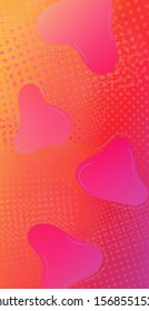 Light Template for Cover, Poster, Banner, Greeting Card. Minimal Cover Layout. Creative Neon Pink Background. Abstract Bubbles in Memphis Style. Modern Digital Pattern with Fluid Shapes.