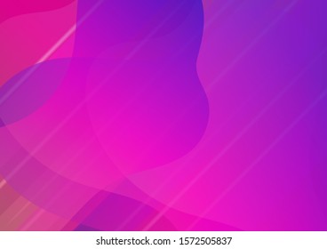 Light Template for Cover, Poster, Banner, Greeting Card. Minimal Cover Layout. Abstract Bubbles in Memphis Style. Modern Digital Pattern with Fluid Shapes. Creative Neon Pink, Blue, Violet Background.