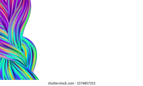 Light Template for Cover, Poster, Banner, Greeting Card. Minimal Watercolor Layout. Creative Neon Pink, Blue, Violet Background. Abstract Realistic Modern Digital Pattern with Rainbow Brush Strokes.