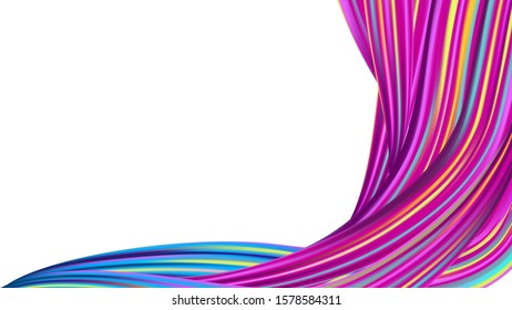 Light Template for Cover, Poster, Banner, Greeting Card. Abstract Realistic Minimal Watercolor Layout. Creative Neon Pink, Blue, Violet Background. Modern Digital Pattern with Rainbow Brush Strokes.