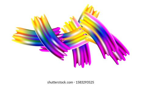 Light Template for Cover, Poster, Banner, Greeting Card. Abstract Realistic Creative Neon Pink, Blue, Violet Background. Modern Digital Pattern with Rainbow Brush Strokes. Minimal Watercolor Layout.