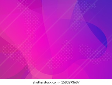 Light Template for Cover, Poster, Banner, Greeting Card. Creative Neon Pink, Blue, Violet Background. Minimal Cover Layout. Modern Digital Pattern with Fluid Shapes. Abstract Bubbles in Memphis Style.