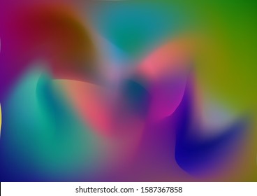 Light Template for Cover, Poster, Banner, Greeting Card. Modern Digital Pattern with Fluid Shapes. Abstract Curves and Lines. Creative Neon Pink, Blue, Violet Background. Minimal Watercolor Layout.