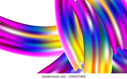 Light Template for Cover, Poster, Banner, Greeting Card. Minimal Watercolor Layout. Modern Digital Pattern with Rainbow Brush Strokes. Abstract Realistic Creative Neon Pink, Blue, Violet Background.